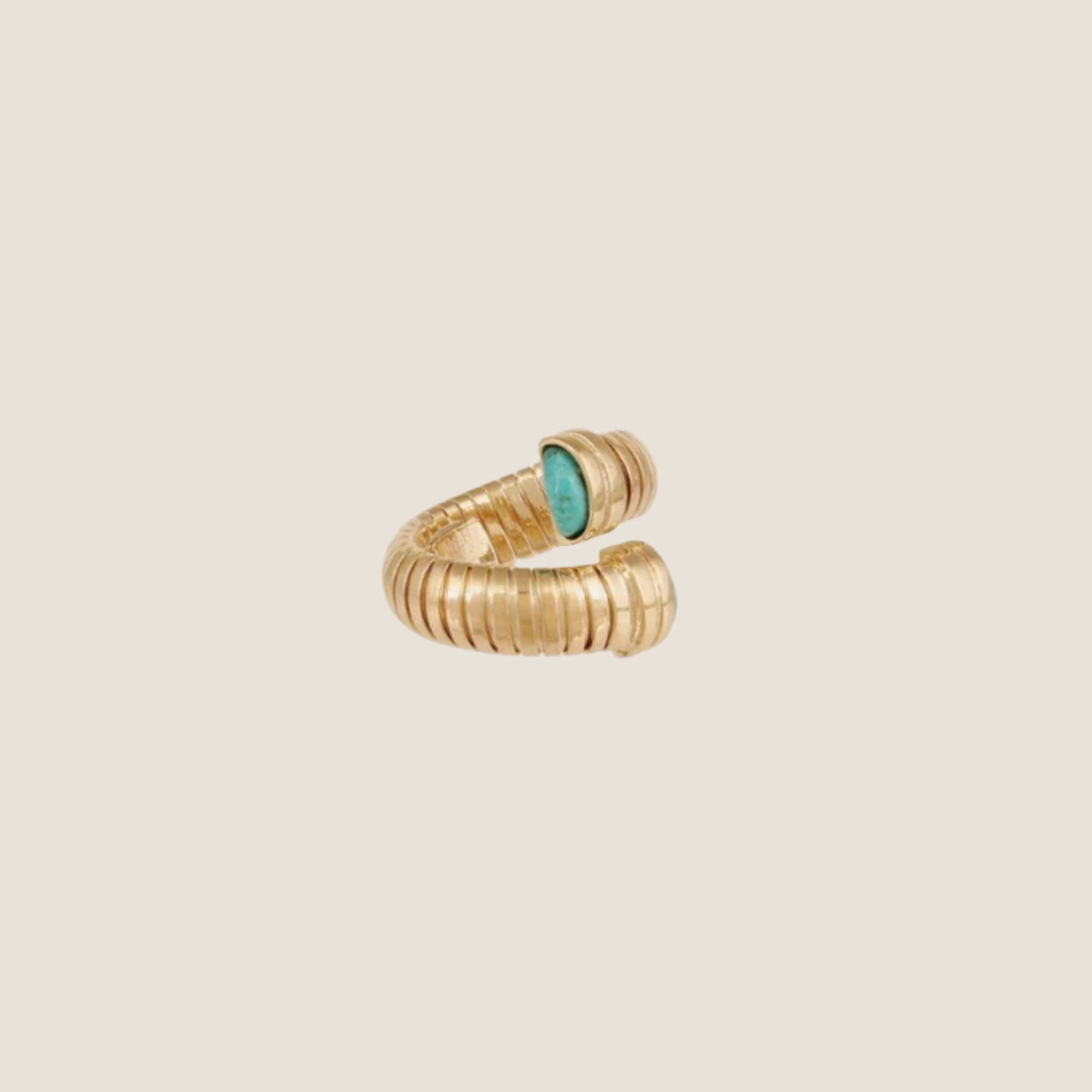 gold plated ring with stone ends