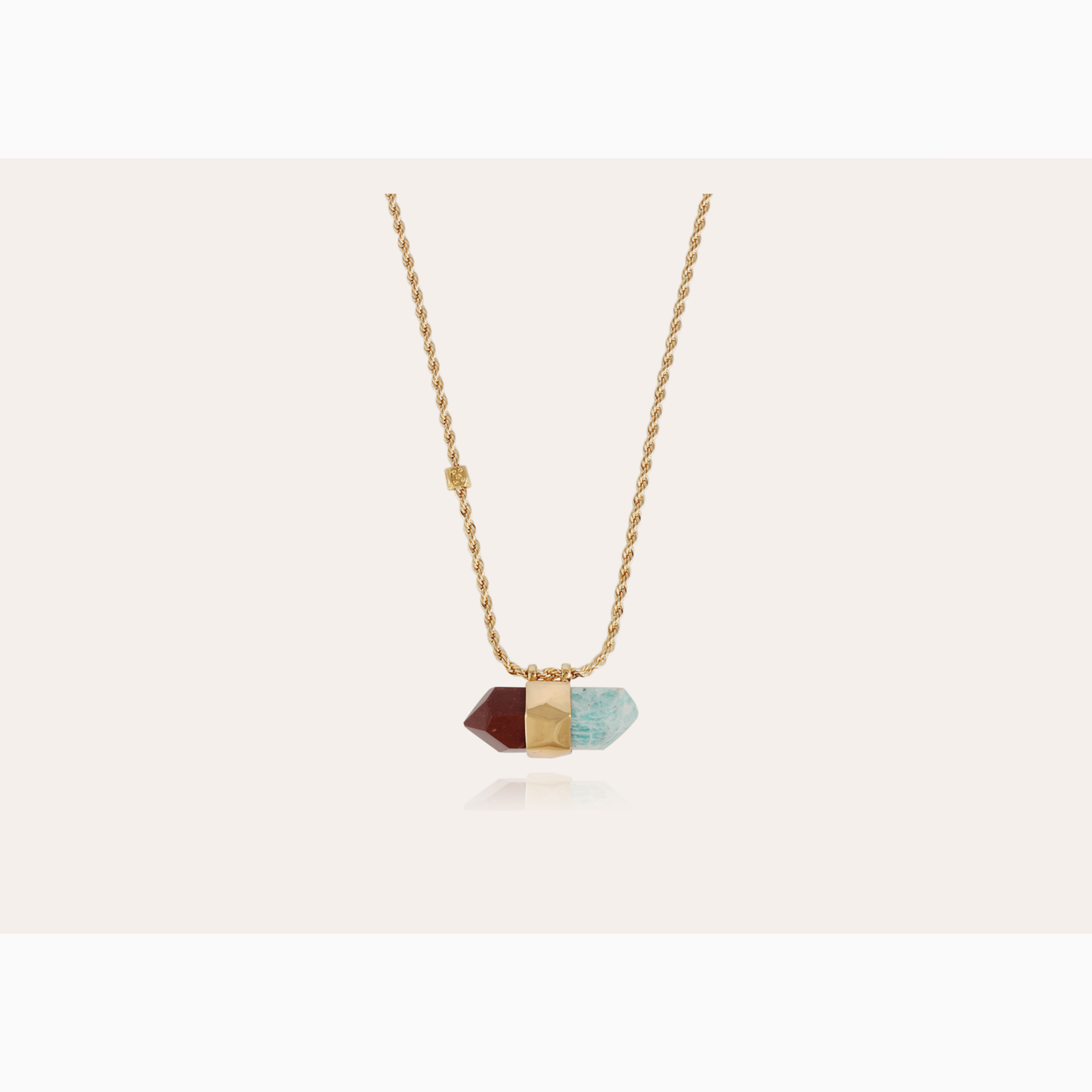 Necklace pendant gas bijoux aventurine at The Artemis Edit - neutral flat lay
