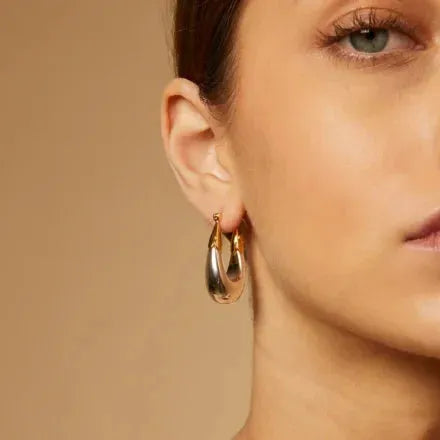 Gas Bijoux Bi colour silver Ecume earrings small