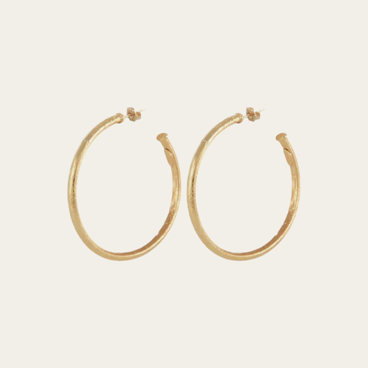 Gas Bijoux Maoro Hoop Earrings – gold-plated, on white background