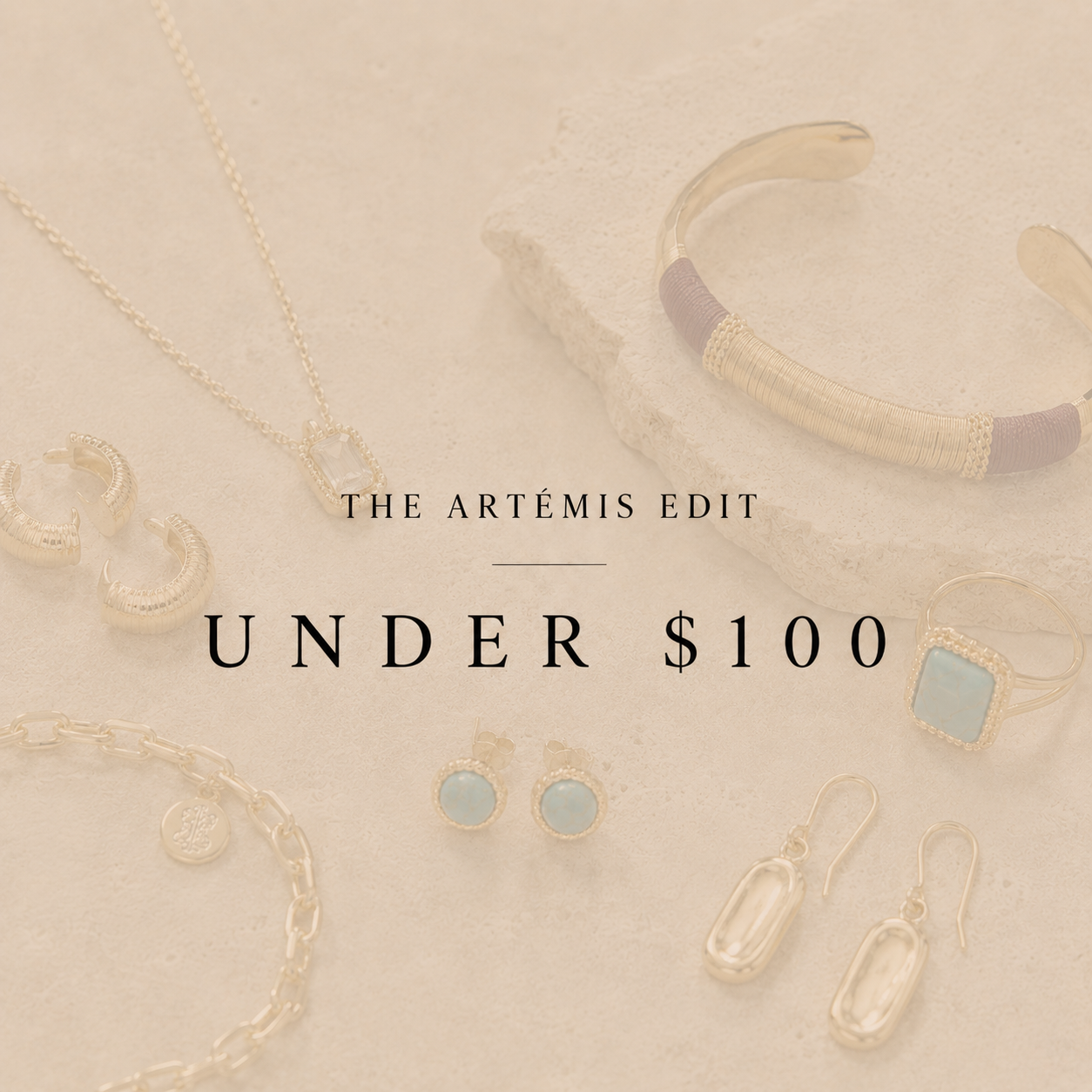 image of jewellery on travertine with Under $100