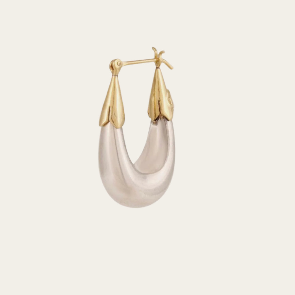 silver earrings with gold accents