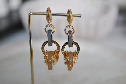 gold and resin drop earrings with gold rings available at the artemis edit