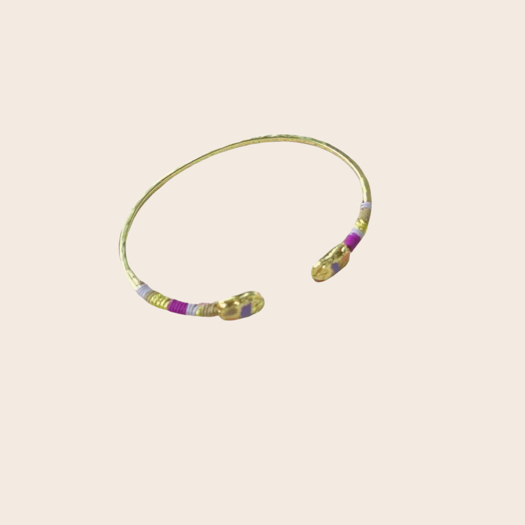 Gas Bijoux Scaramouche Purple Gold on neutral background available at The Artemis Edit