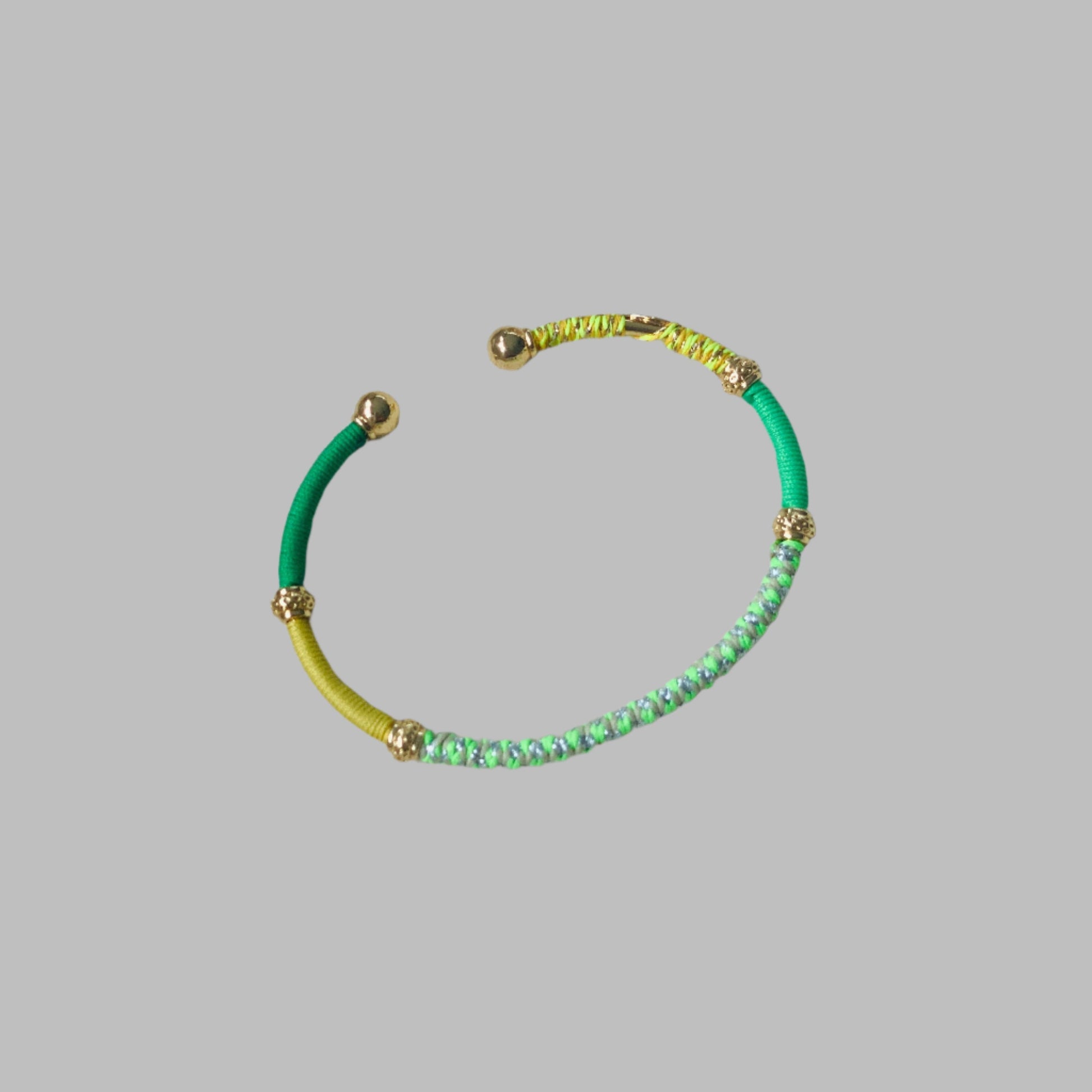 Gas bijoux Zanzifull bracelet green threads packshot
