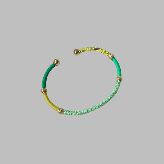 Gas bijoux Zanzifull bracelet green threads packshot
