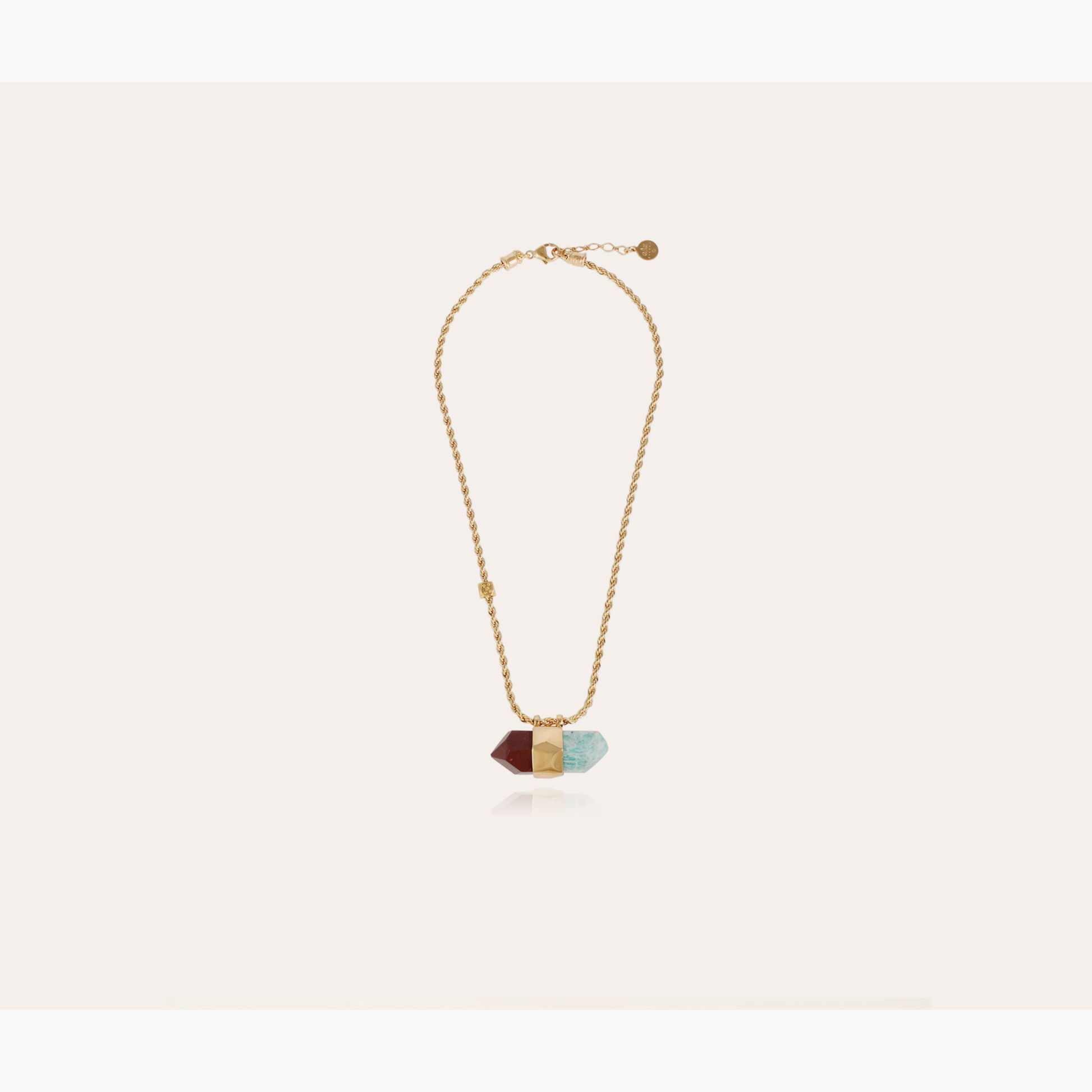 Necklace pendant gas bijoux aventurine