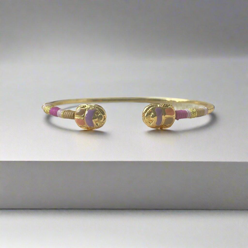 Gas Bijoux Scaramouche Purple Gold on white backdrop
