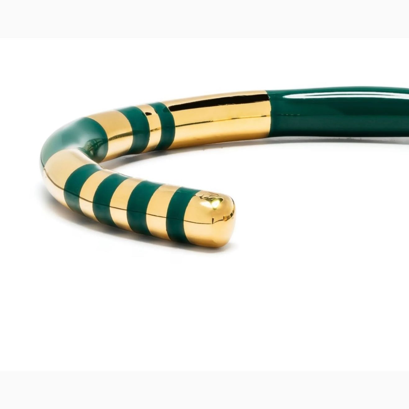 Green and gold bangle on a white background