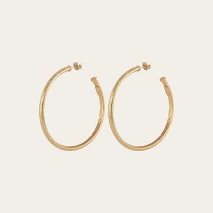  Gas Bijoux Maoro Hoop Earrings – gold-plated, on white background