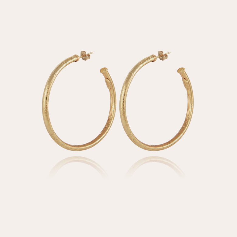 Large gold round hoops hand made in France