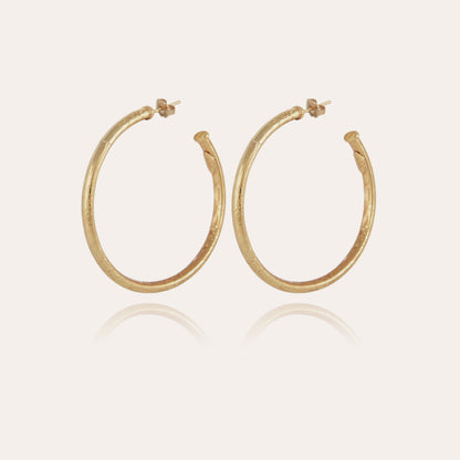 Large gold round hoops hand made in France