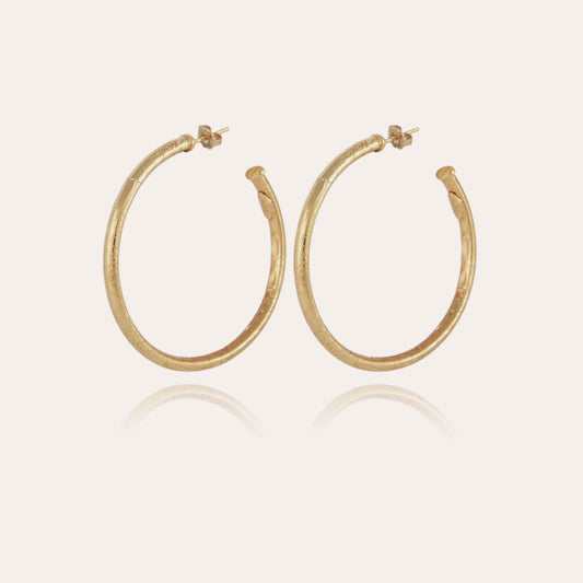 Large gold round hoops hand made in France